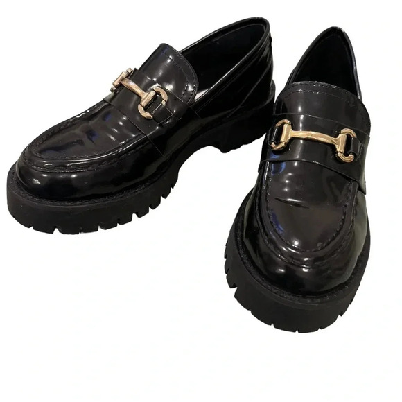 🖤 Steve Madden Lando Black Leather Loafers Women’s 8.5 🖤 - Picture 1 of 7